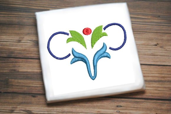 Decorative Floral Blue Green: Elegant Embroidery for Every Project