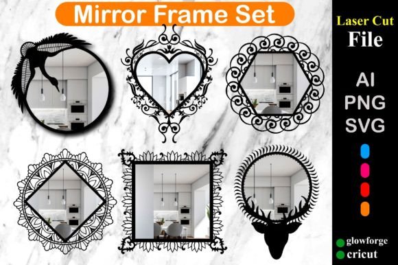 Decorative Mirror Frame Laser Cut Bundle: A Creative Resource for Artists and Crafters