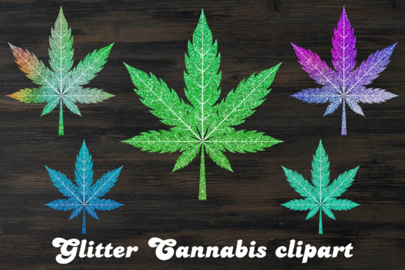 Glitter Cannabis Clipart: Sparkle with Style